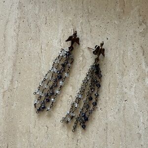 Elegant Black and White Dangle Earrings